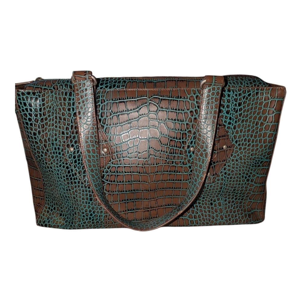 Vintage Charlie Lapson Croc Pattern Purse- EUC